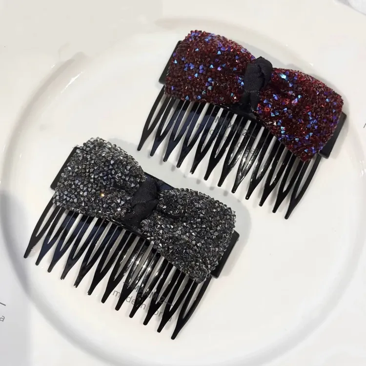 东大门 韩国新款精致砂糖大蝴蝶结发梳高级百搭精美齿梳 2158