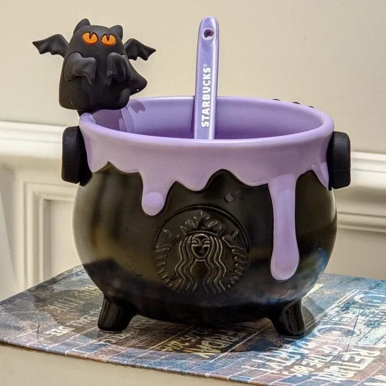 联名周边万圣节暗夜黑系列坩埚马克杯造型提手变色魔法空间定制