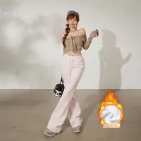 KRO秋冬加绒复古辣妹百搭喇叭裤松弛慵懒垂感运动裤休闲裤女