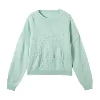 对白感圆领毛衣女春季小众针织衫DYZB-FDE037