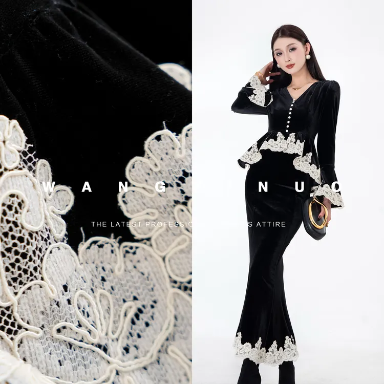 MD定制·依诺【秋水煮茶】2025冬季时尚设计感显瘦设计感长袖连衣裙