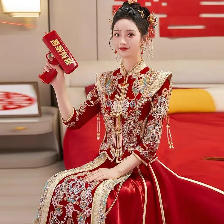和服爆款龙凤秀禾服2025新款新式新娘结婚礼服敬酒服中式服婚服女