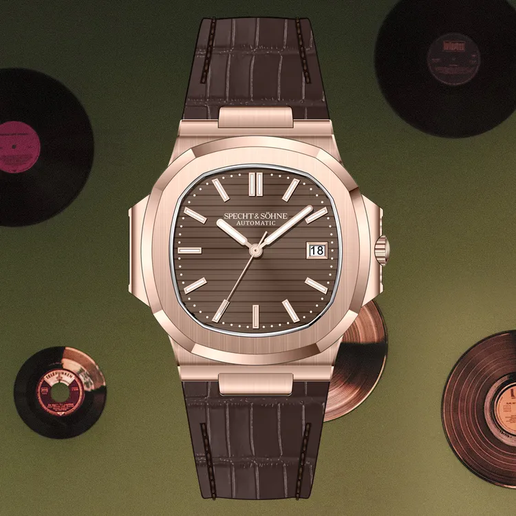 39MM鹦鹉螺全自动机械男士手表不锈钢真皮带防水夜光奢华高档腕表