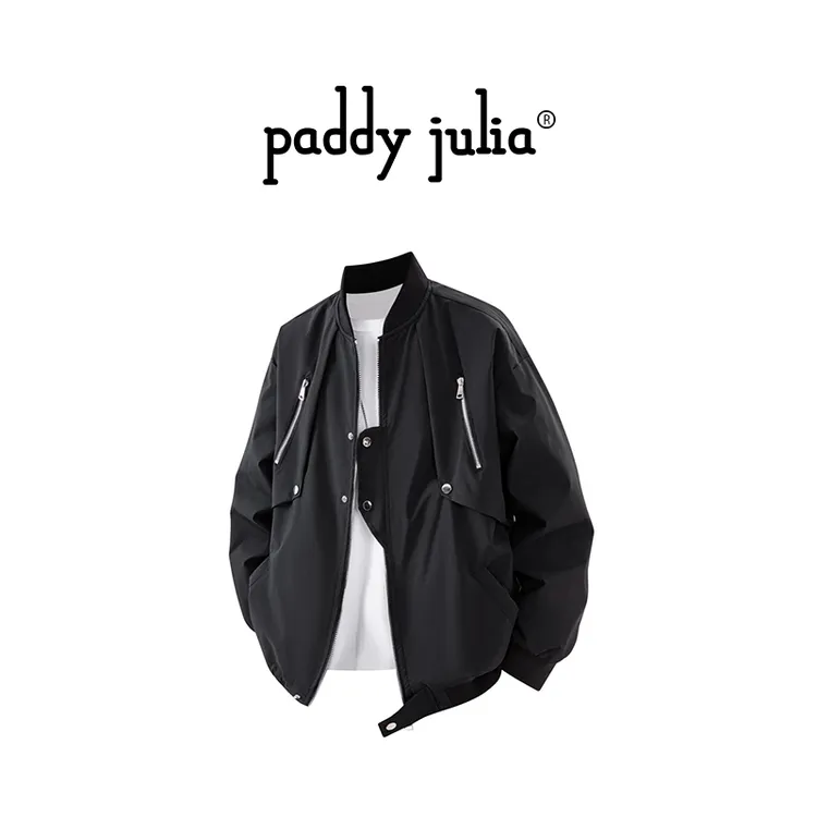  Paddy julia美式高级感长袖夹克男士秋冬季休闲立领拼接外套男装