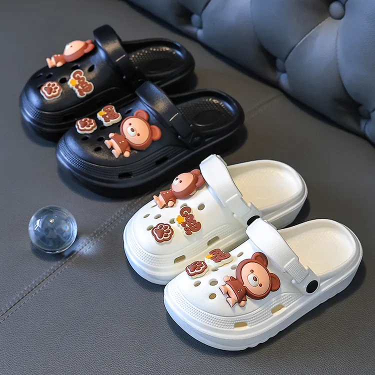 EVA防臭防滑亲子拖鞋儿童洞洞鞋男童女童凉鞋中大童轻便厚底包头