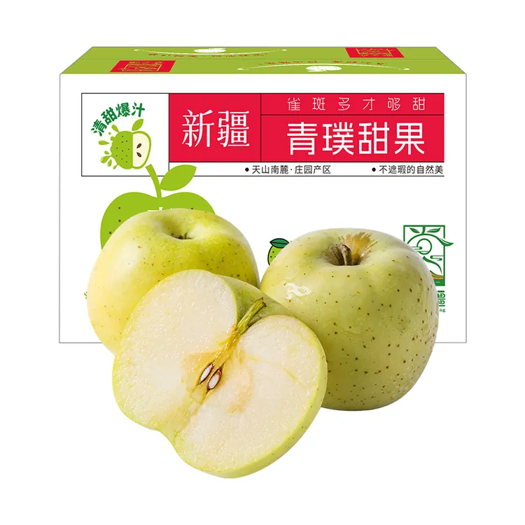 赏美疆新疆阿克苏青苹果脆甜多汁新鲜采摘时令应季水果顺丰包邮