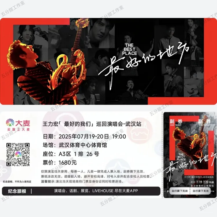王力宏演唱会纪念票王力宏2025年巡演纸质纪念门票定制款