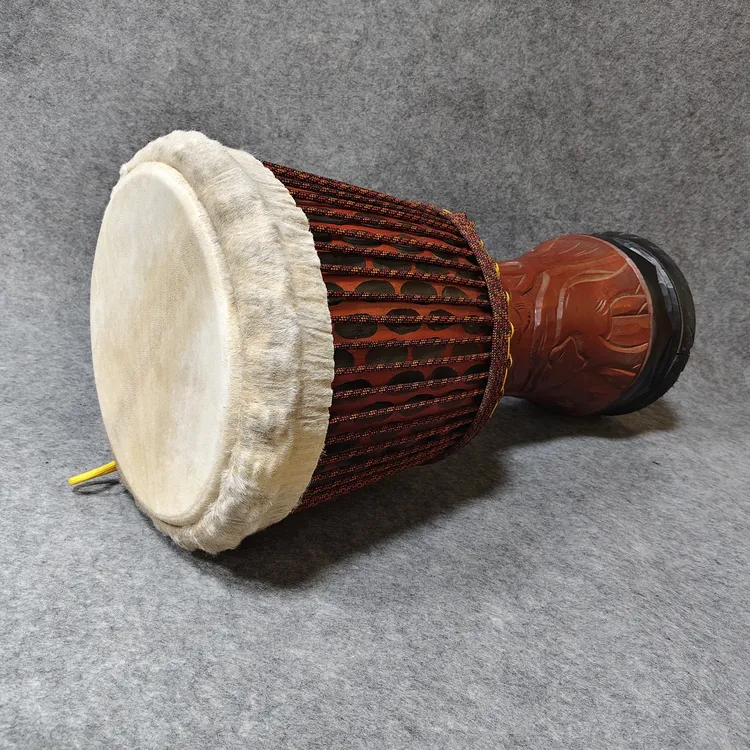 12寸木头大师鼓非洲鼓精雕鼓专业级手工翻皮成人演奏民谣打击乐器