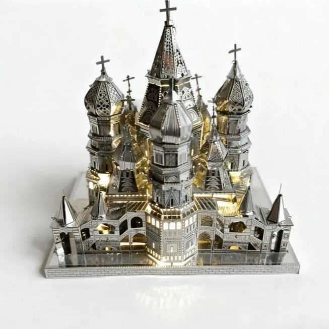 瓦西里金属拼图3d立体diy手工礼物建筑模型立体拼图成人拼装玩具