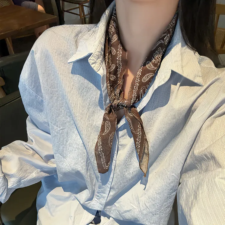 2025腰果花三角巾丝巾女新款搭配衬衫高级感系脖子配饰颈饰