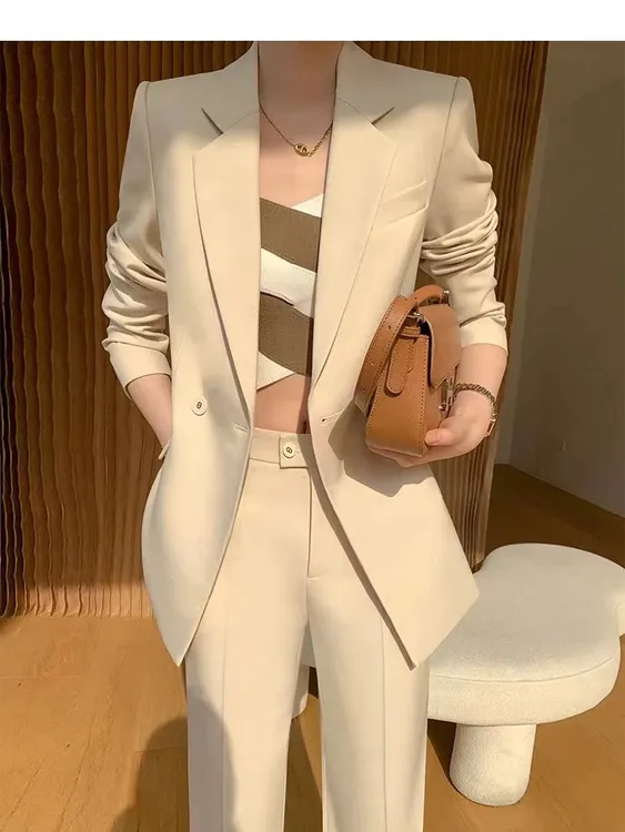 1365职业女裤套装时尚风长裤长袖优雅风外套