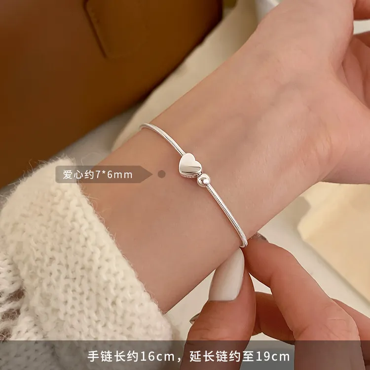纯铜手链 ins甜美风简约银色日韩气质通用设计感女生手链