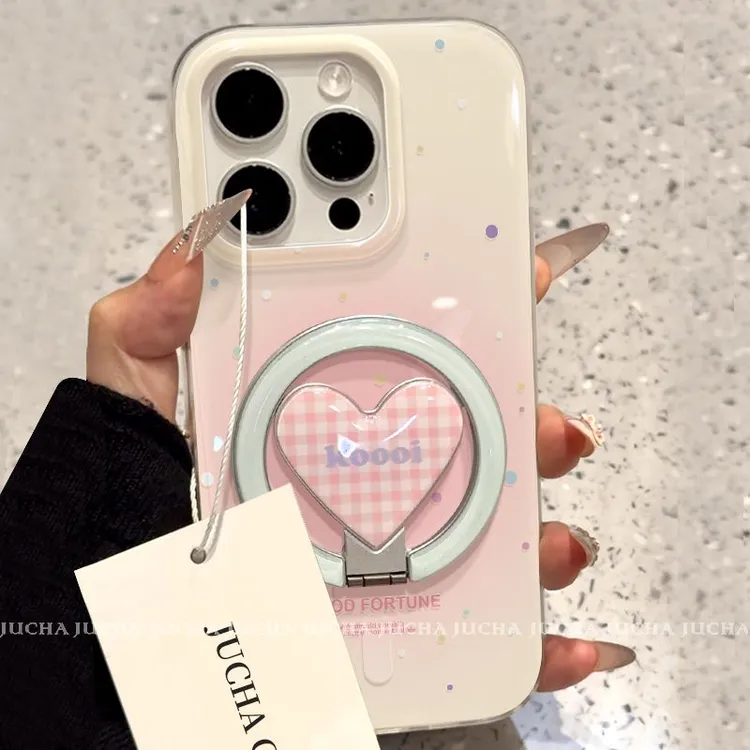 晕染粉泼墨适用苹果16pro手机壳小众oppofindx8s带支架红米k80pro