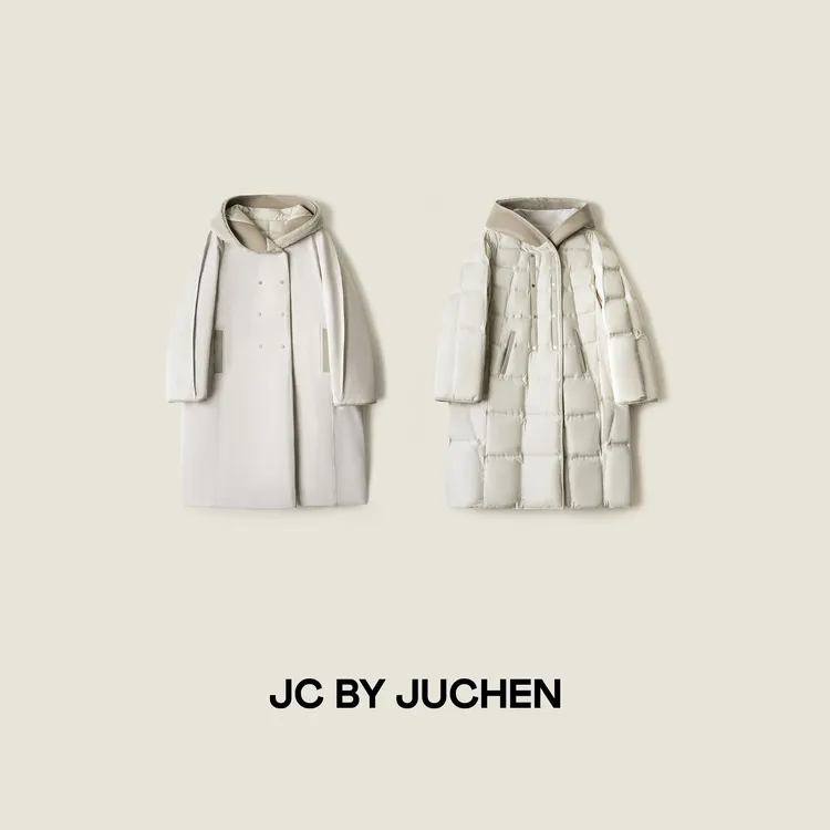 “风雪主领”双面穿连帽长款鹅绒服保暖羽绒外套 FW114027-185