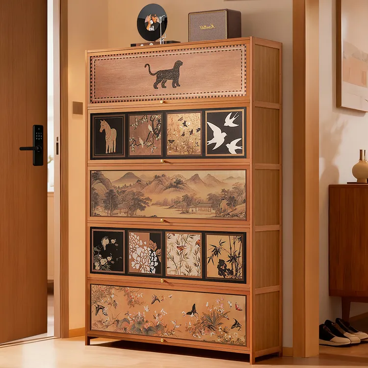 鞋柜家用门口入户收纳柜一体靠墙走廊鞋架子2025新款爆款高档多层