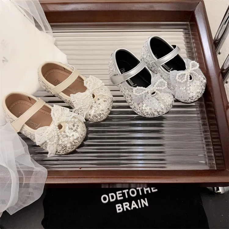 2025秋季新款婴儿学步鞋韩版女宝宝蝴蝶结公主单鞋幼儿亮片皮鞋潮