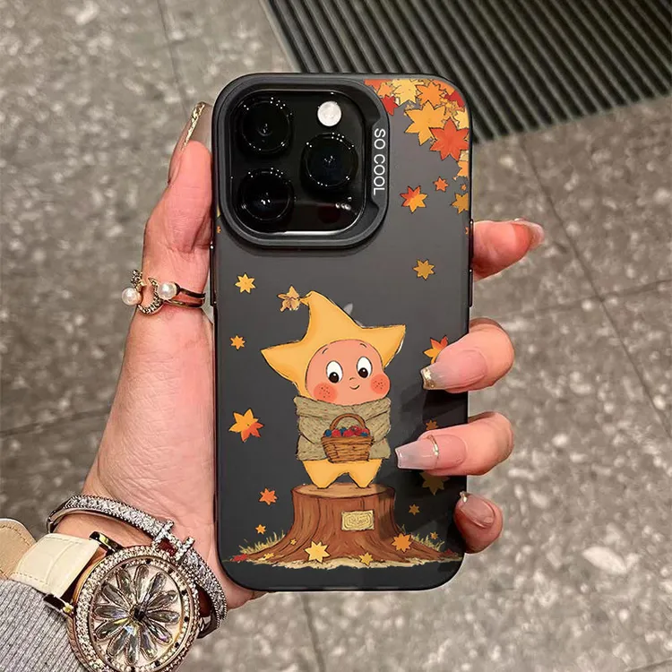 落叶星星人适用苹果16/15手机壳iphone14Promax17/13软12防摔11