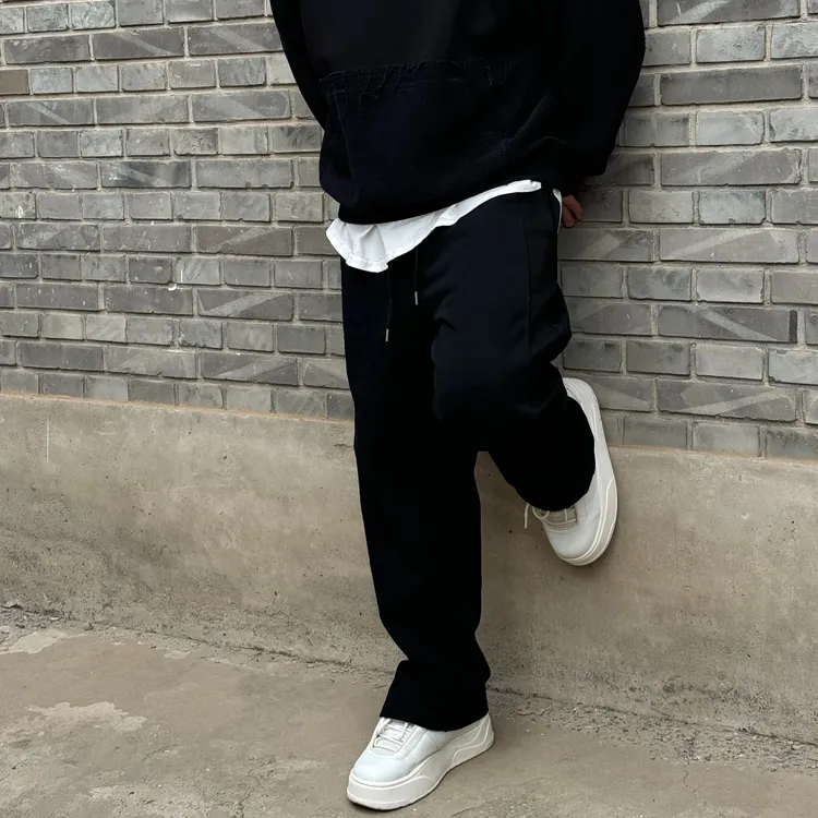 阔腿裤男休闲裤夏季裤子裆宽休闲长裤黑色宽松长裤百搭直筒裤抽绳