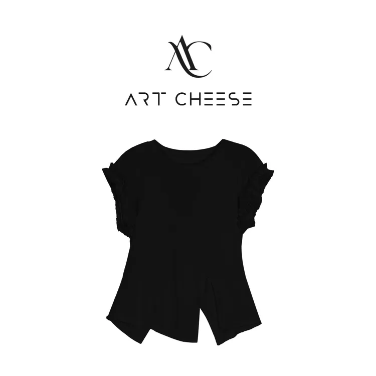 【芝士Cheese】伯恩少女 无袖抗皱木耳边绑带镂空无袖T恤