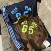 【HAV】 新款时髦V领半拉链三条杠拼接撞色字母修身长袖套头上衣