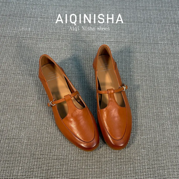 单鞋新款千金风时尚丁字鞋单鞋 圆头复古舒适玛丽珍单鞋女春秋