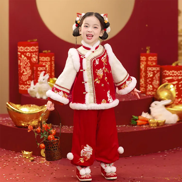 旗铂-柿柿顺心 2025新款儿童拜年服旗袍古风国风冬装宝宝拜年服冬