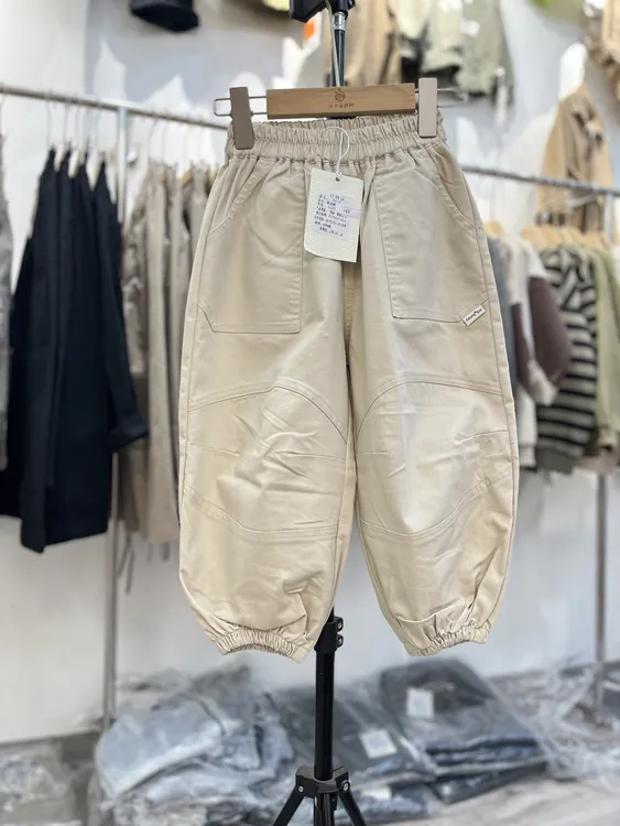 韩版男童女童休闲长裤秋季新款百搭时尚休闲棉布裤