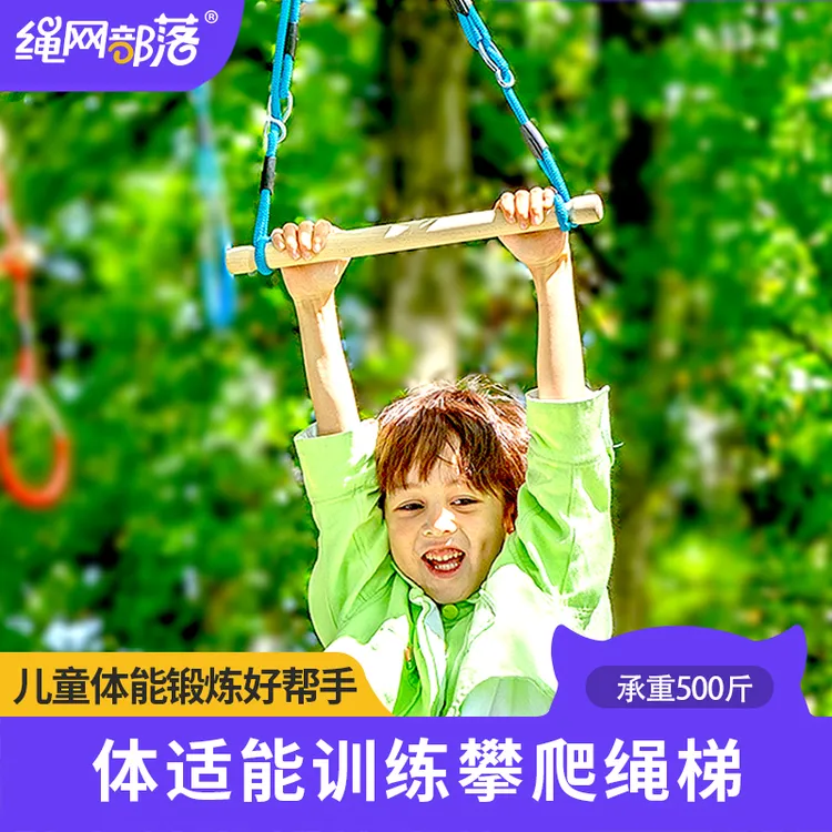儿童玩具体能感统训练器材家用室内手抓榉木棒攀爬便携悬挂单杠