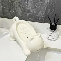 【新人专享】2025新款猫咪创意高颜值不积水免打孔肥皂盒可爱收纳摆