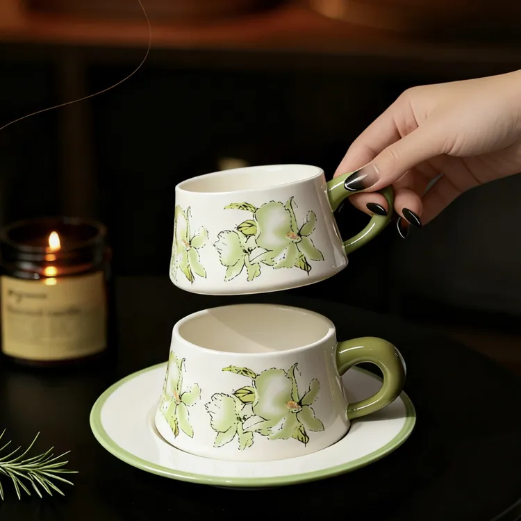 高颜值咖啡杯碟伴手礼生日礼物下午茶杯结婚送礼陶瓷杯