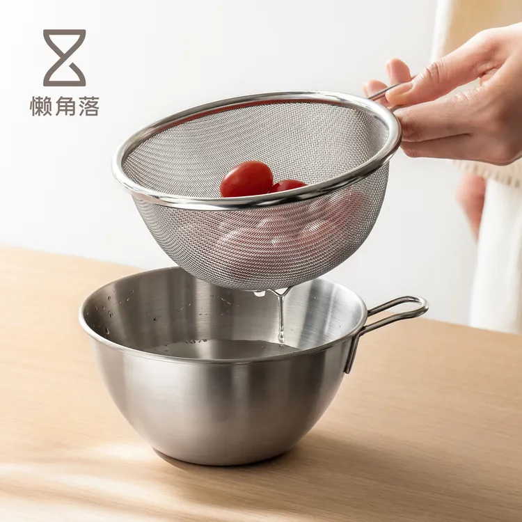 懒角落洗菜盆沥水篮水果盘新款304不锈钢淘米神器家用厨房双层