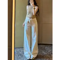 低腰不贴腿阔腿牛仔裤女2025秋季新款慵懒风显瘦显腿细垂感拖地裤