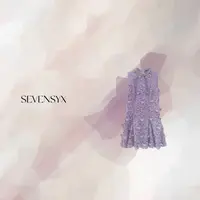 【紫罗兰蕾丝花边连衣裙】深圳欧货 重工水钻连衣裙 显瘦 气质 优雅