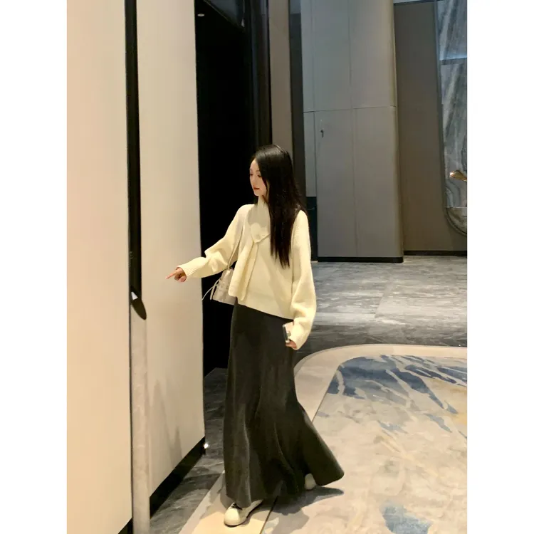 切糕自制【花絮手记】小个子秋季新款女高腰显瘦长款针织鱼尾半身裙