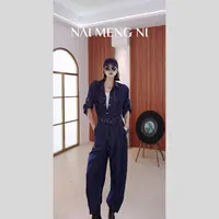 NMN王火火&牛仔新款设计师显瘦遮肉气质连体裤 26N0993