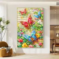  2025新款花笺蝶语42色十字绣精准线绣大格满绣长条蝴蝶现代客厅