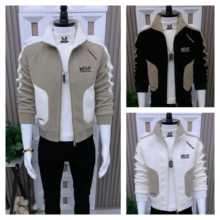 加绒加厚冬款灯芯绒潮流国潮男士夹克韩版外套时尚帅气立领男装