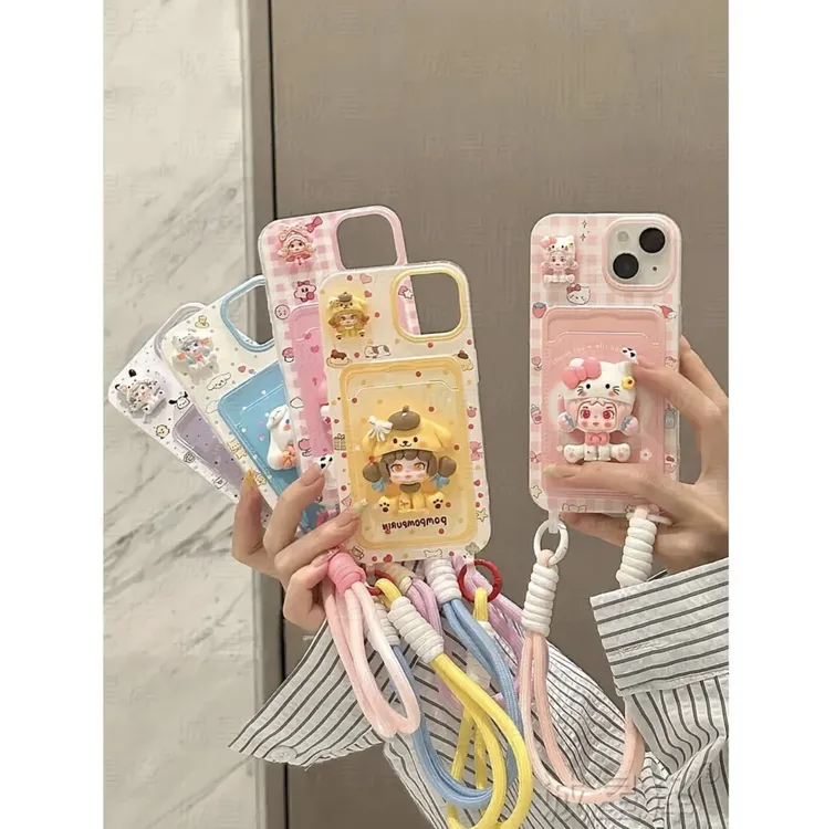 卡包三丽鸥适用苹果16Pro手机壳iPhone/华为/VIVO/OPPO/小米全包