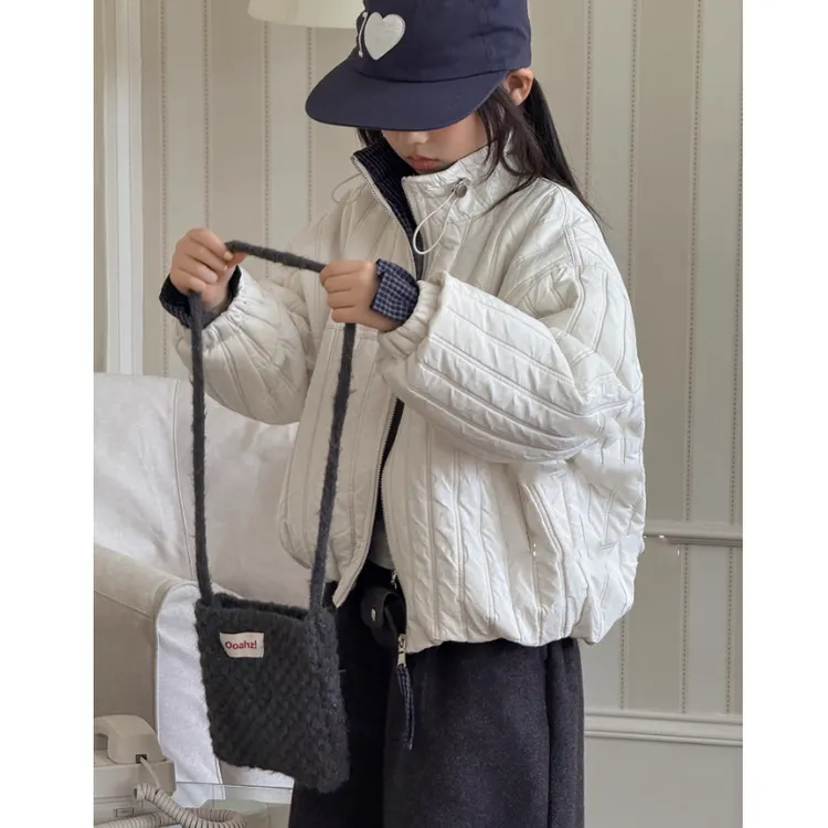 男女童秋冬新款棉服立领宽松百搭男女宝宝洋气保暖棉袄上衣外套