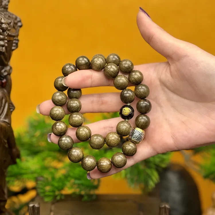 金丝楠双圈十二生肖阴沉木小叶桢楠乌金料老型手串商品图