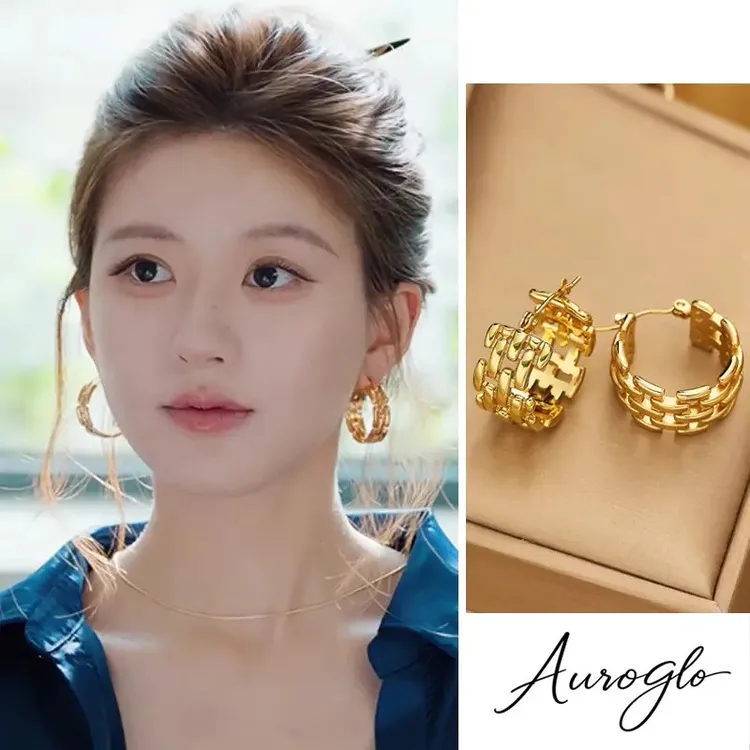 钛钢耳饰 许我耀眼许妍赵露思同款耳环银针复古耳圈时尚耳饰耳钉