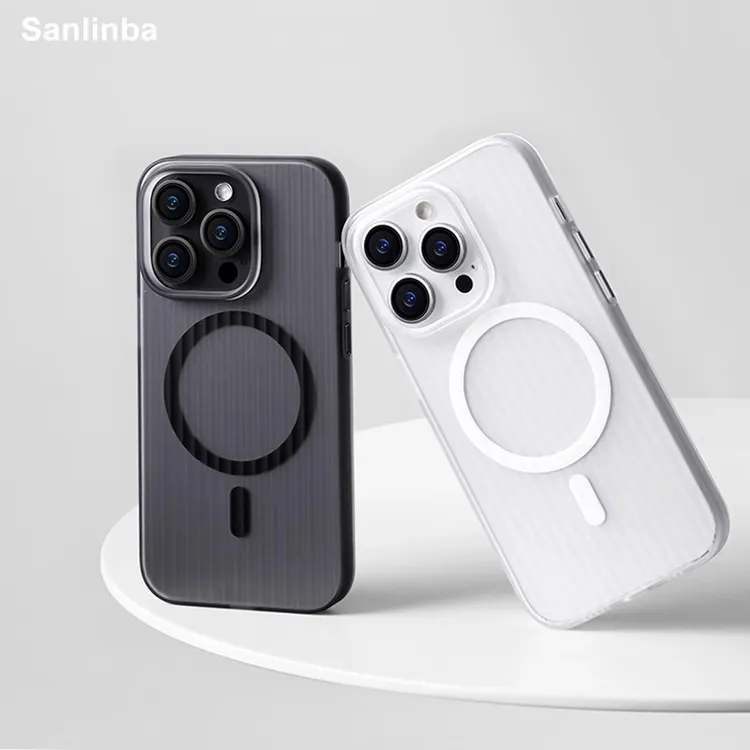 飞虎胜磁吸肤感瓦楞条纹适用iPhone16手机壳华为oppo小米vivo硬壳