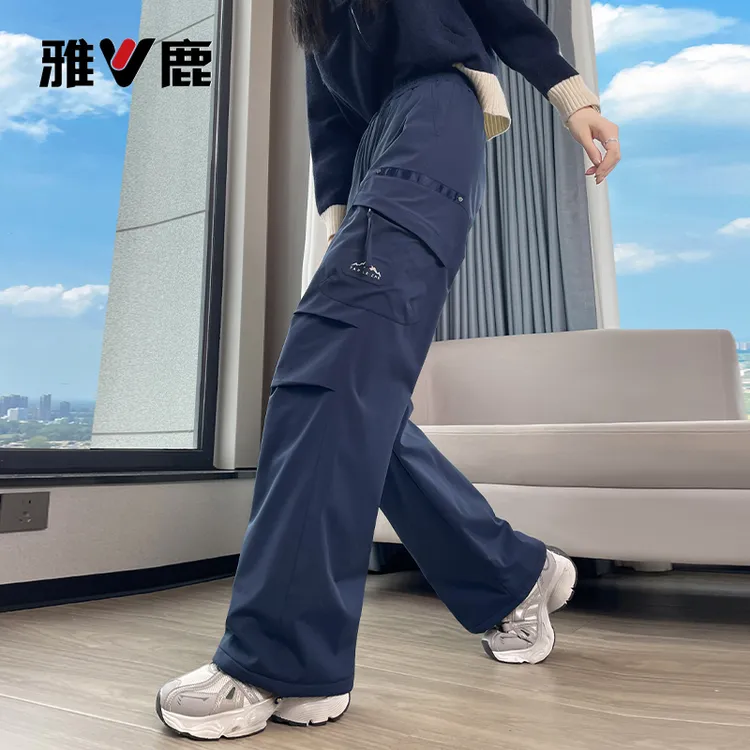 雅鹿直筒羽绒裤女外穿时尚2025年冬季新款防寒工装棉裤东北零下40