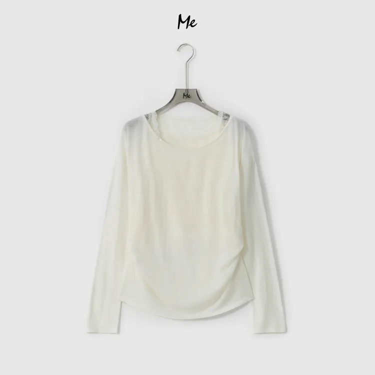 ME【芭蕾沙漏衫】超细半精纺蕾丝拼接百搭时尚毛衣MESA0112