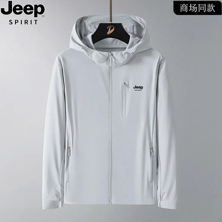JEEP吉普防晒衣男士春季薄款透气空调服潮流运动休闲防晒外套上衣