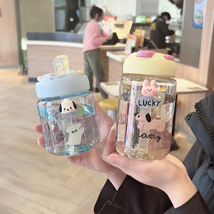 迷你可爱女塑料杯高颜值小学生儿童吸管杯夏季防摔便携小巧喝水杯