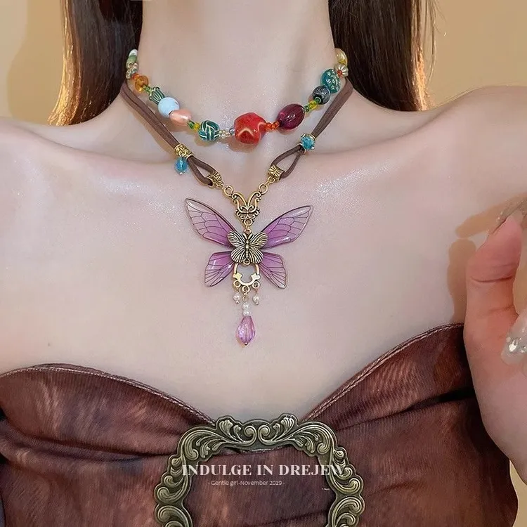 合金手链 女蝴蝶/蜻蜓/昆虫日韩复古风小众手工饰品彩色