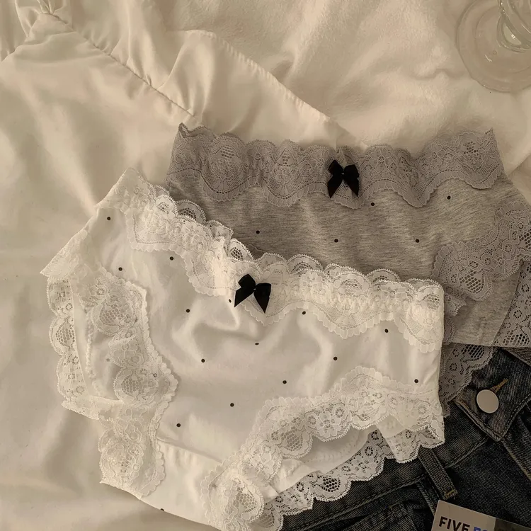 纯棉内裤女全棉裆蕾丝边女生三角裤新款日系可爱性感纯欲爆款批发