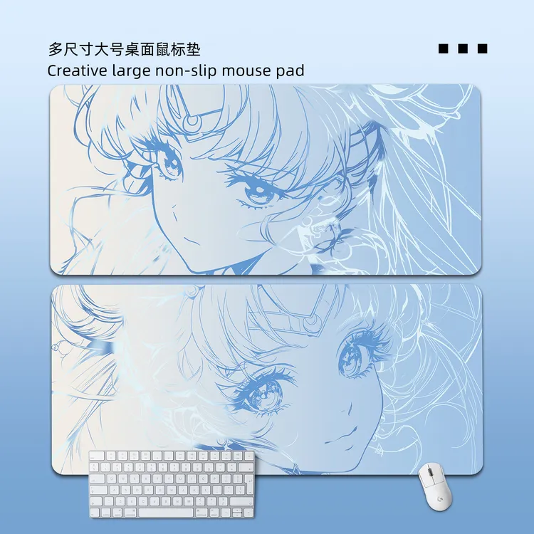 鼠标垫推荐电脑配件高颜值电竞外设装备电脑桌垫蓝色线条渐变定制