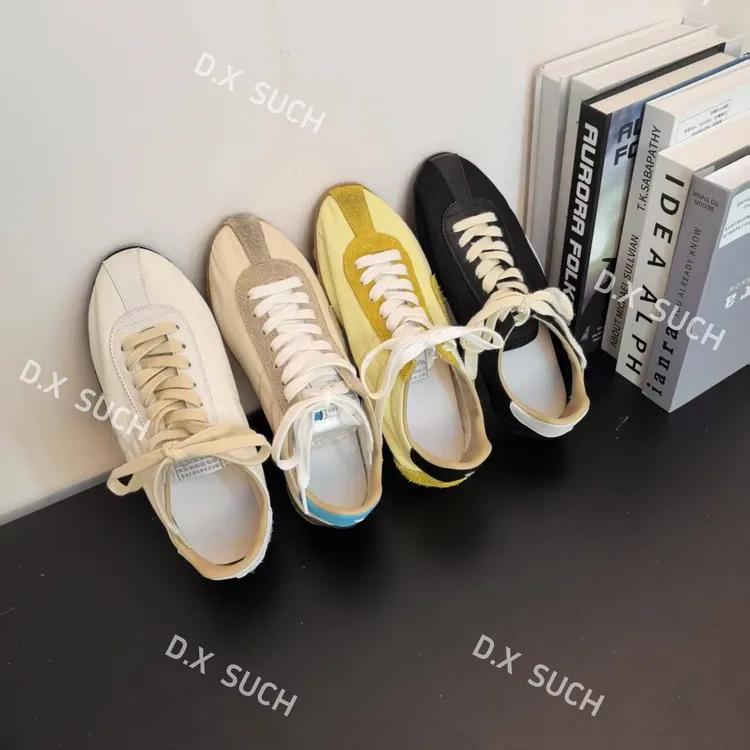 D.X SUCH“橄榄球”鞋真皮拼接做旧透气赛车鞋德训鞋系带女鞋潮流